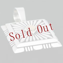 画像3: ナバホ族 Howard Nelson 14K サンバースト ボックス スクエア ペンダント