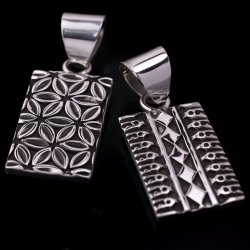 画像3: ナバホ族 Lyle Secatero ダイヤモンド/フェザー スクエア ペンダント