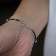 着用画像2: RM ターコイズ/オリーブシェル ヒシ ブレスレット 20cm/25cm