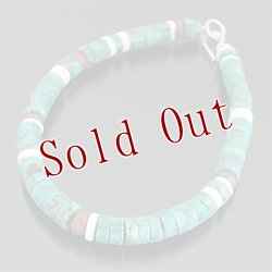 画像1: オリジナル ターコイズ ブレスレット 18cm