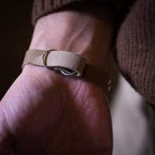 着用画像2: 【3社共同企画】Bruce Morgan×Anchor Bridge 14K ID レザー ブレスレット