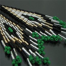 着用画像3: オリジナル ビーズ チマヨ柄 グリーン 小 ドロップタイプ/アメリカンタイプ ピアス