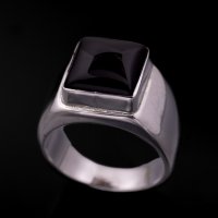 【RM Jewelry】オニキス シグネチャー シルバー リング 15号