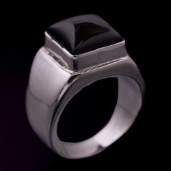 画像2: 【RM Jewelry】オニキス シグネチャー シルバー リング 15号