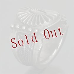 画像3: サウスパイユート族 Steven Tiffany コインシルバー サンバースト リング 20号