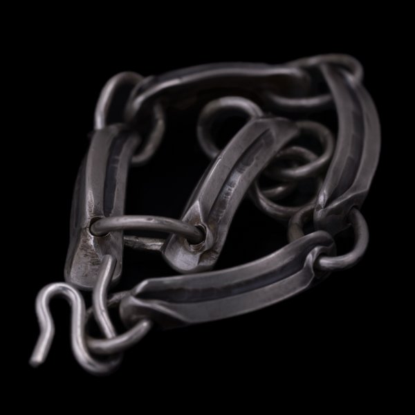 画像3: ブラックフット族 James Faks トライアングル チェイシング リンクブレスレット (3)