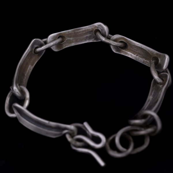 画像4: ブラックフット族 James Faks トライアングル チェイシング リンクブレスレット (4)