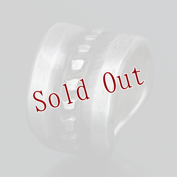 画像3: ブラックフット族 James Faks 5/8" チェイシング スタンプワーク リング 9.5号 (3)