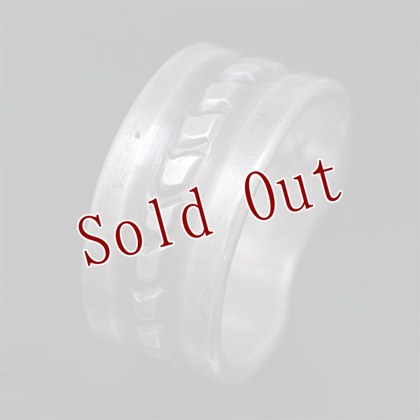 画像3: ブラックフット族 James Faks チェイシング スタンプ リング 20号 (3)