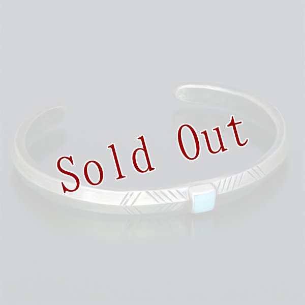 画像3: クリーク族 Jesse Robbins  シャイアン コインシルバー トライアングル スタンプ ナロー バングル (3)