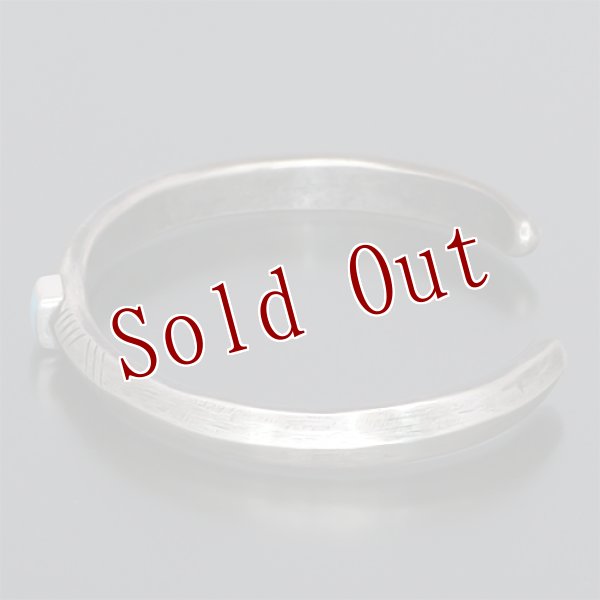 画像6: クリーク族 Jesse Robbins  シャイアン コインシルバー トライアングル スタンプ ナロー バングル (6)