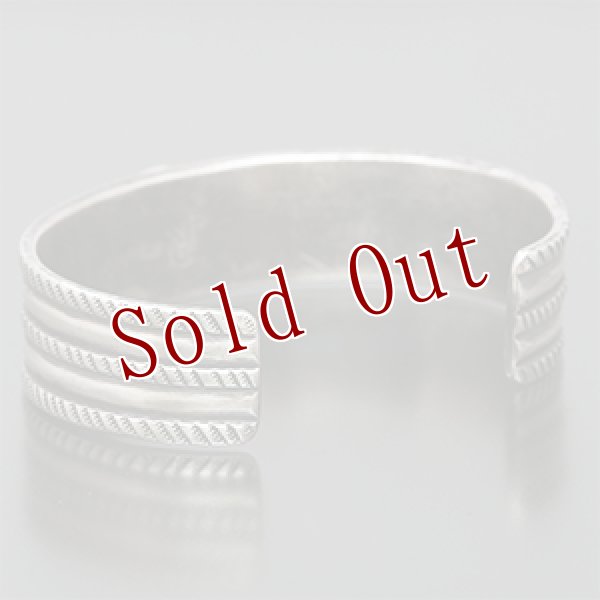 画像3: クリーク族 Jesse Robbins 5/8” キャリコレイク コインシルバー チゼル バングル (3)