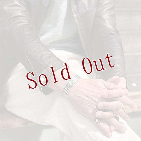 画像4: クリーク族 Jesse Robbins 5/8” キャリコレイク コインシルバー チゼル バングル (4)