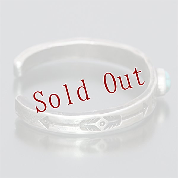 画像2: クリーク族 Jesse Robbins シャイアン コインシルバー スタンプ バングル (2)