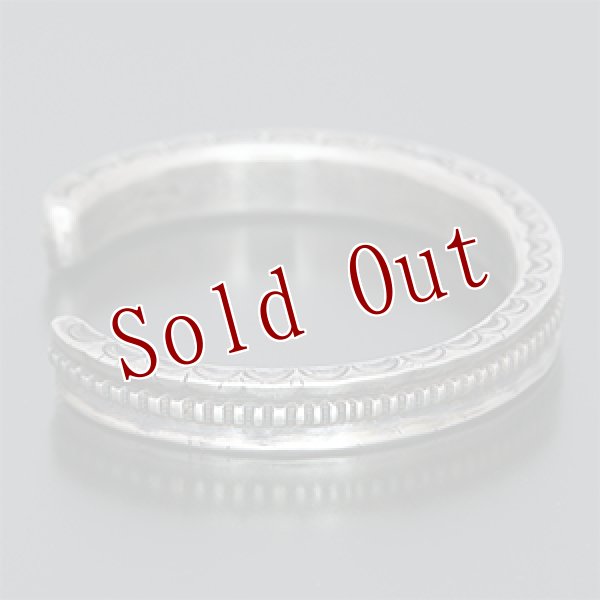 画像2: クリーク族 Jesse Robbins コインシルバー スクエア ヘビーゲージ バングル (2)