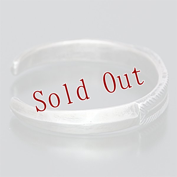 画像2: クリーク族 Jesse Robbins フラットトップ コインシルバー トライアングル バングル  (2)