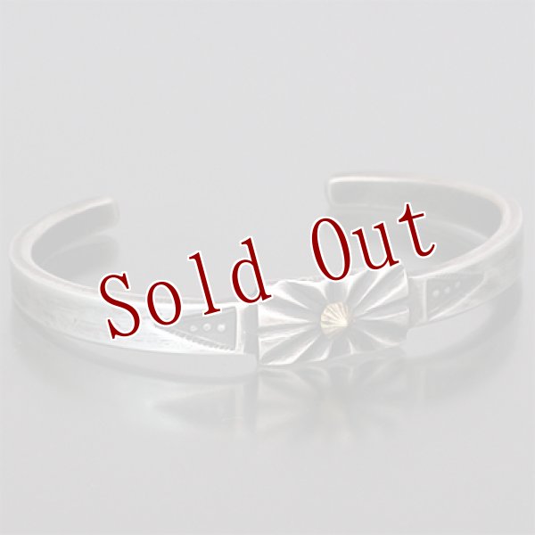 画像2: クリーク族 Jesse Robbins 18K サンバースト コインシルバー バングル  (2)