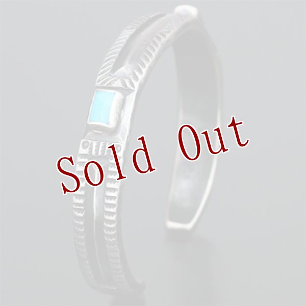 画像6: クリーク族 Jesse Robbins 2 シャイアン コインシルバー フラットトップ スタンプ バングル (6)