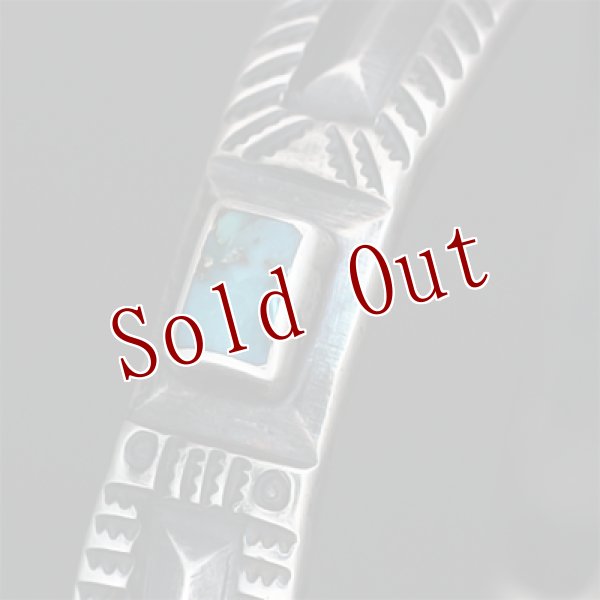 画像10: クリーク族 Jesse Robbins 2 シャイアン コインシルバー フラットトップ スタンプ バングル (10)