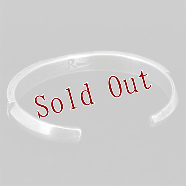 画像5: クリーク族 Jesse Robbins シャイアン コインシルバー フラットトップ スタンプ バングル (5)