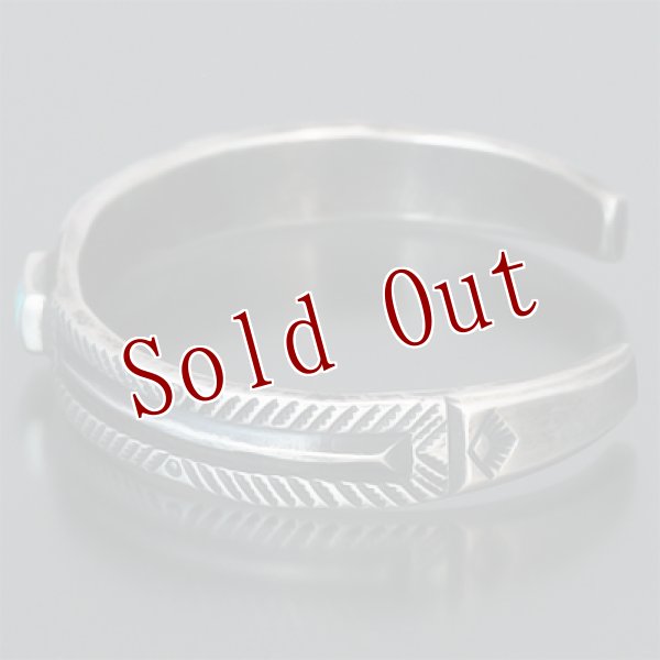 画像3: クリーク族 Jesse Robbins シャイアン コインシルバー フラットトップ スタンプ バングル (3)