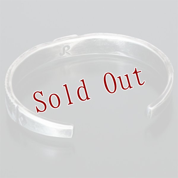 画像5: クリーク族 Jesse Robbins シャイアン コインシルバー フラットトップ スタンプ バングル (5)