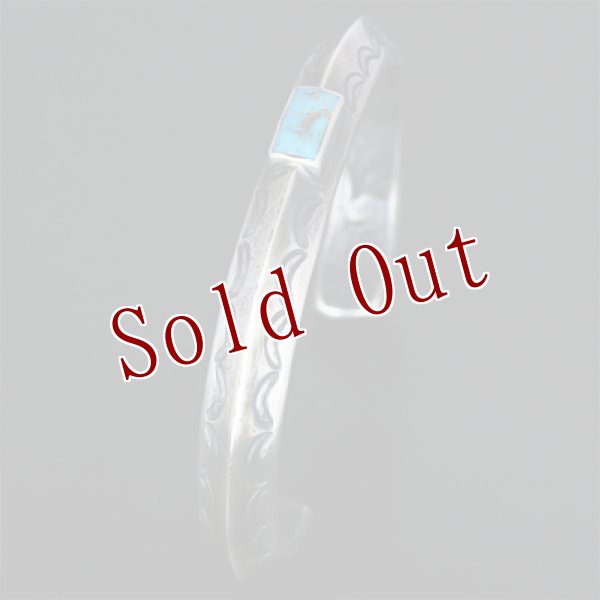 画像2: クリーク族 Jesse Robbins シャイアン コインシルバー トライアングル スタンプ バングル  (2)