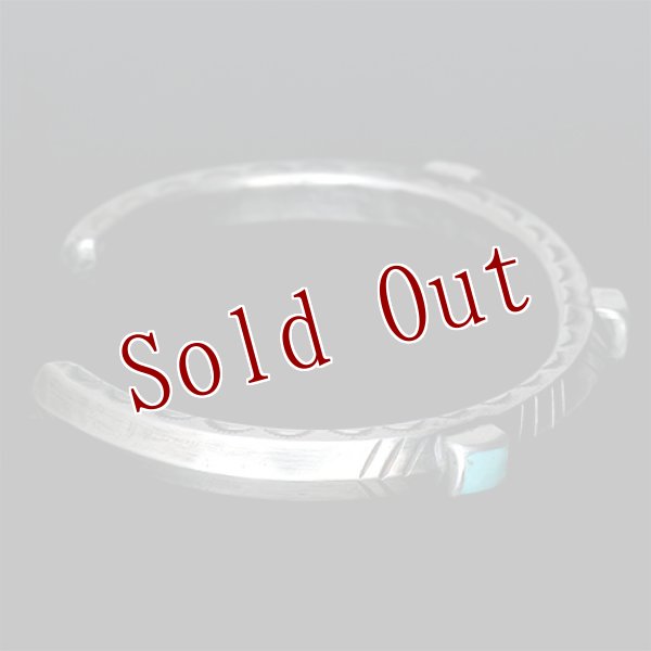 画像5: クリーク族 Jesse Robbins  シャイアン コインシルバー トライアングル サイドスタンプ ナロー バングル (5)