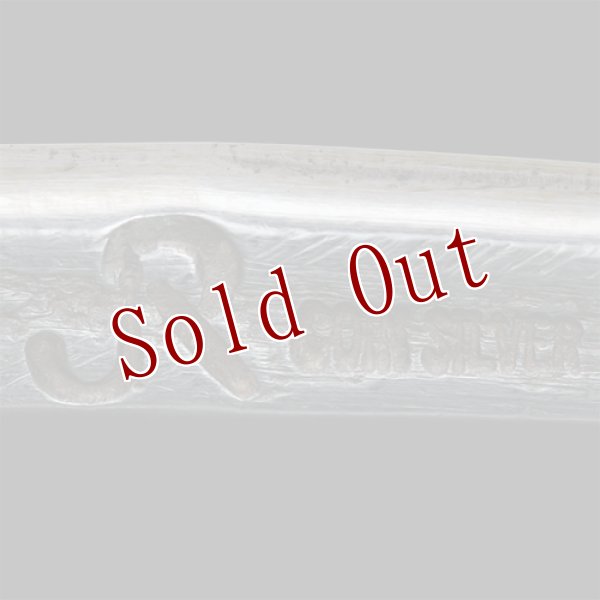 画像6: クリーク族 Jesse Robbins トライアングル コインシルバー スタンプ ナロー バングル (6)