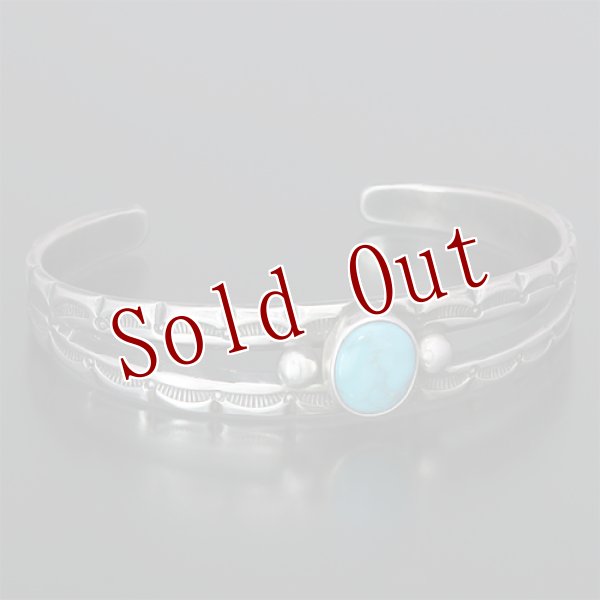 画像3: クリーク族 Jesse Robbins  Cheynee  スプリット コインシルバー スタンプ バングル (3)