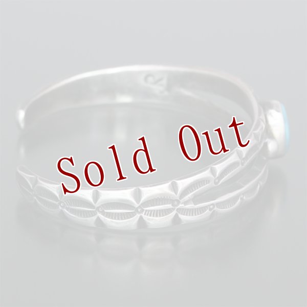 画像6: クリーク族 Jesse Robbins  Cheynee  スプリット コインシルバー スタンプ バングル (6)