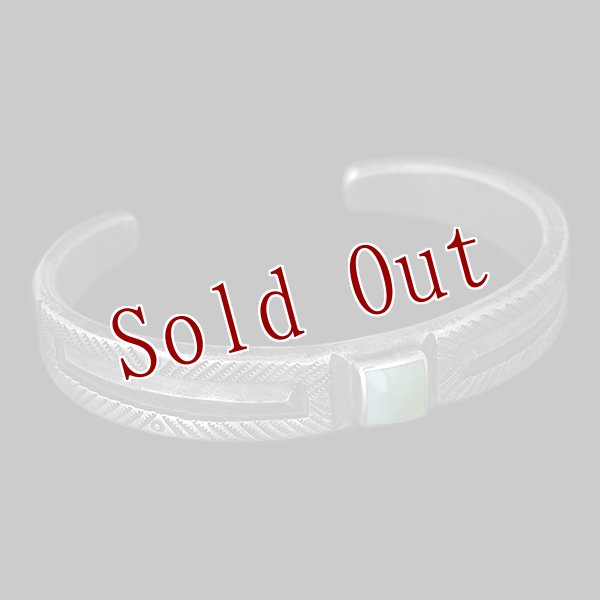 画像5: クリーク族 Jesse Robbins コインシルバー シャイアン フラットトップ テーパ バングル (5)