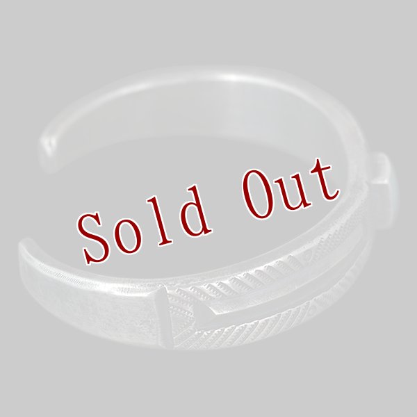 画像7: クリーク族 Jesse Robbins コインシルバー シャイアン フラットトップ テーパ バングル (7)