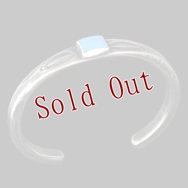 画像2: クリーク族 Jesse Robbins コインシルバー シャイアン スタンプ テーパ バングル (2)