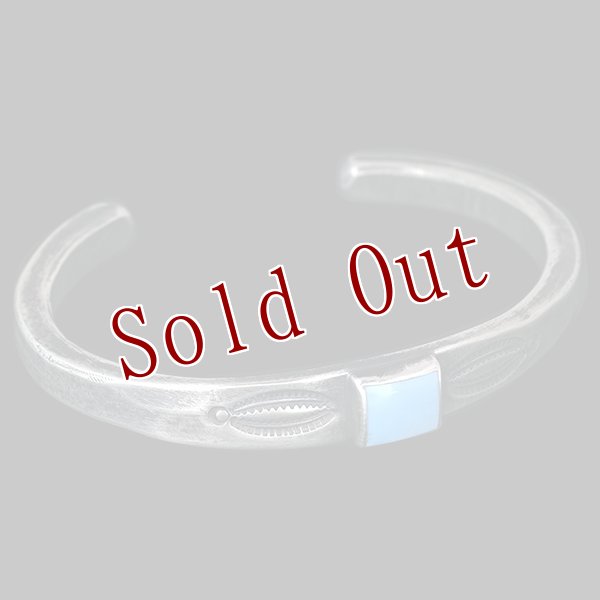 画像5: クリーク族 Jesse Robbins コインシルバー シャイアン スタンプ テーパ バングル (5)