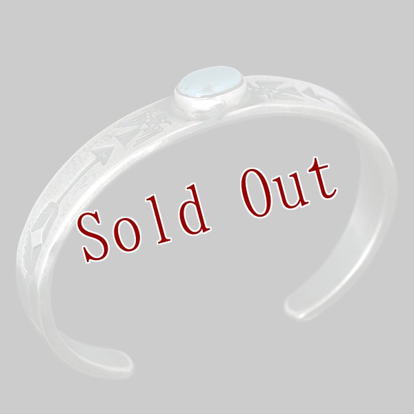 画像2: クリーク族 Jesse Robbins コインシルバー シャイアン サンダーバード バングル (2)