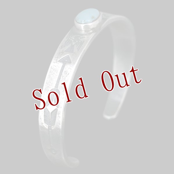 画像3: クリーク族 Jesse Robbins コインシルバー シャイアン サンダーバード バングル (3)