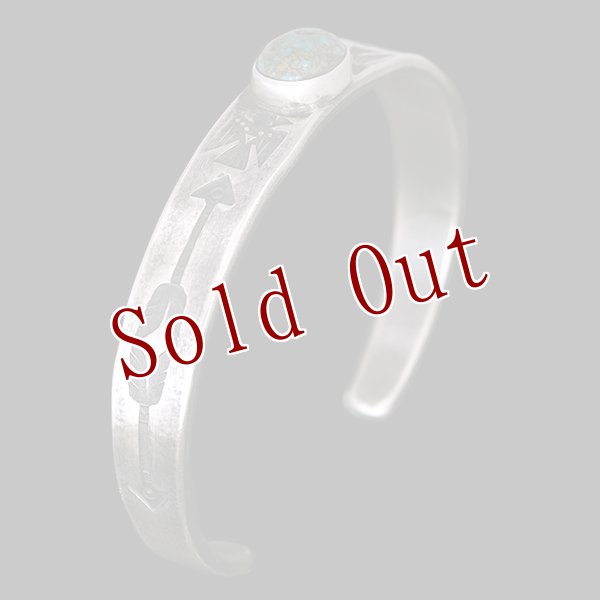 画像2: クリーク族 Jesse Robbins コインシルバー キャンデラリア サンダーバード バングル (2)