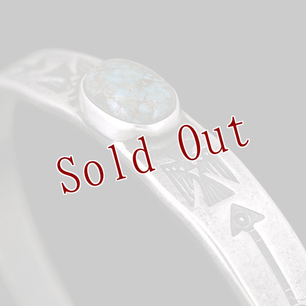 画像3: クリーク族 Jesse Robbins コインシルバー キャンデラリア サンダーバード バングル (3)