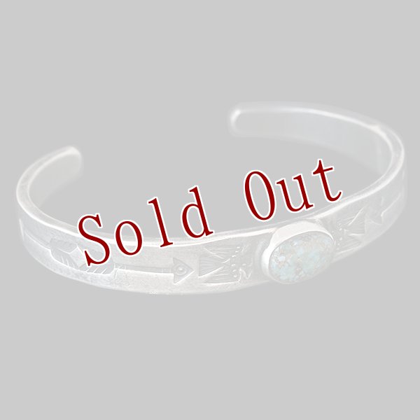 画像4: クリーク族 Jesse Robbins コインシルバー キャンデラリア サンダーバード バングル (4)