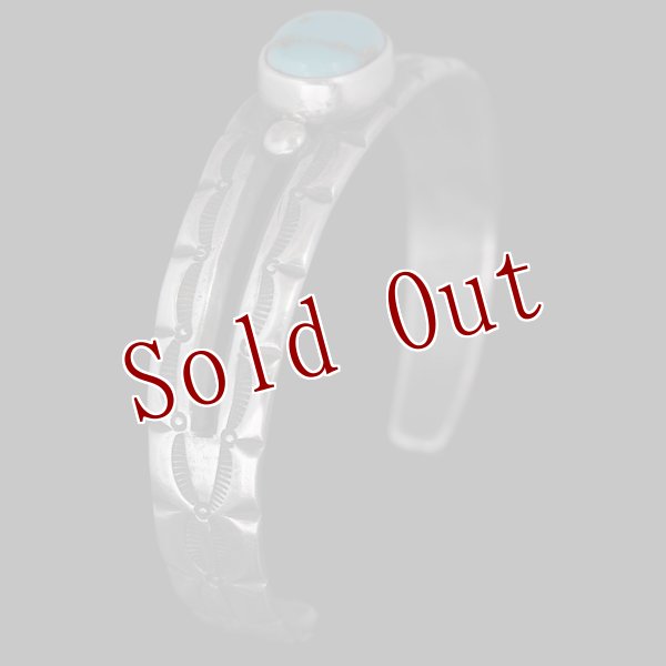 画像3: クリーク族 Jesse Robbins  Cheyenne  スプリット コインシルバー スタンプ バングル (3)