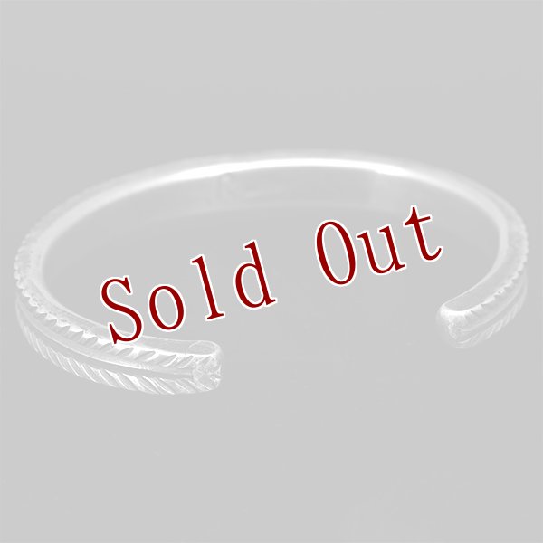 画像5: クリーク族 Jesse Robbins 1/4" チゼル コインシルバー テーパ― バングル 5 1/4inch (5)