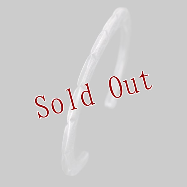 画像3: クリーク族 Jesse Robbins コインシルバー スタンプ バングル "6 1/2" (3)