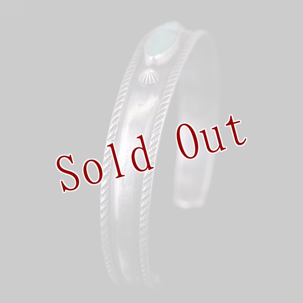 画像2: クリーク族 Jesse Robbins Harcross コインシルバー チゼル バングル (2)