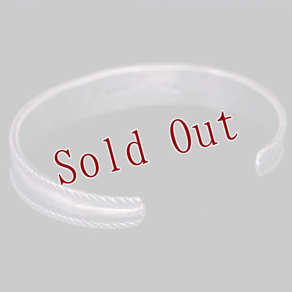 画像5: クリーク族 Jesse Robbins Harcross コインシルバー チゼル バングル (5)