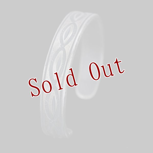 画像3: クリーク族 Jesse Robbins コインシルバー オールドスタンプ バングル "6" (3)