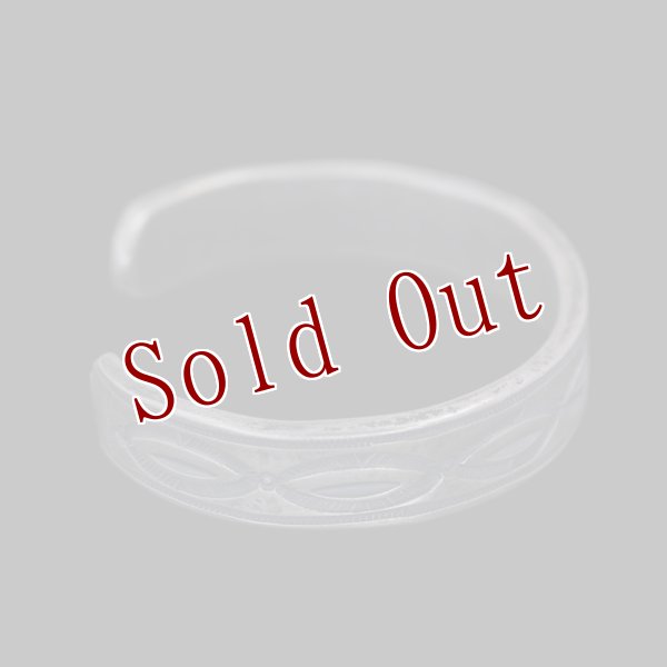 画像6: クリーク族 Jesse Robbins コインシルバー オールドスタンプ バングル "6" (6)