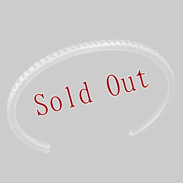 画像2: クリーク族 Jesse Robbins コインシルバー スネークパターン スタンプ スクエア バングル (2)