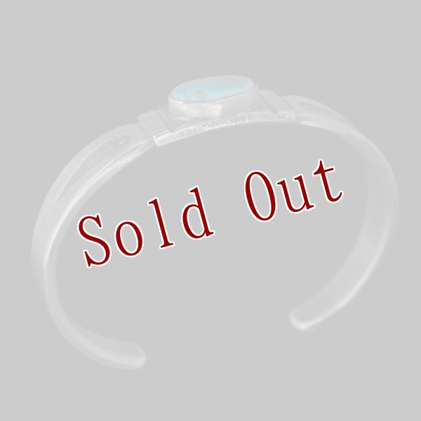 画像2: クリーク族 Jesse Robbins Harcross コインシルバー スタンプ バングル "5 5/8" (2)