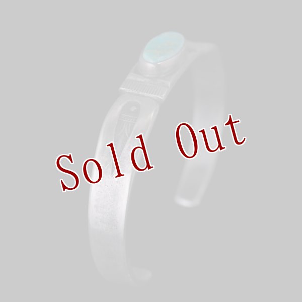 画像3: クリーク族 Jesse Robbins Harcross コインシルバー スタンプ バングル "5 5/8" (3)